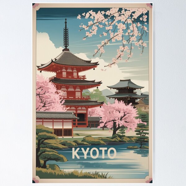 Artikel-Vorschau von Kyoto-Weinlese-Reise-Plakat, designt und verkauft von TravelerRat.