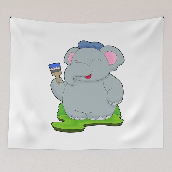 Item preview, Elephant Painter Paint brush Painting designed and sold by Snabdesign84.