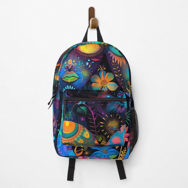 Item preview, cute colourful neon three aliens with flowers doodle  designed and sold by minazareei.