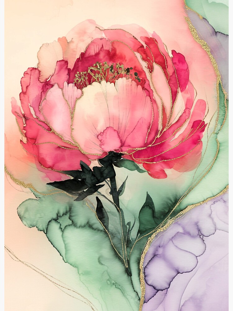 Thumbnail 2 of 2, Art Board Print, Peony designed and sold by Patricks-Art.