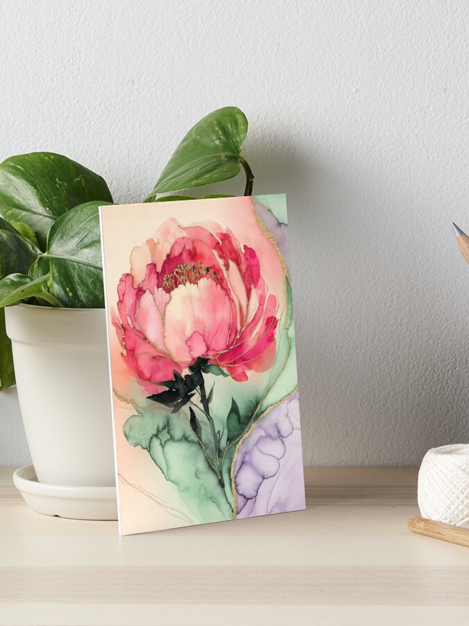 Thumbnail 1 of 2, Art Board Print, Peony designed and sold by Patricks-Art.