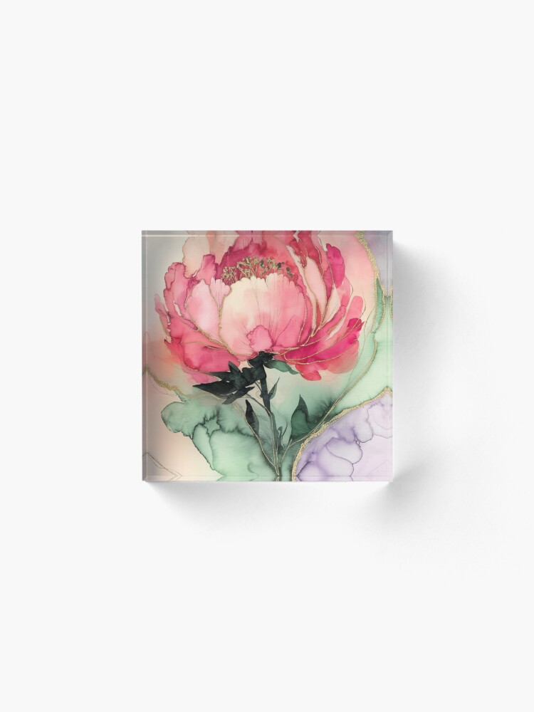 Thumbnail 2 of 5, Acrylic Block, Peony designed and sold by Patricks-Art.