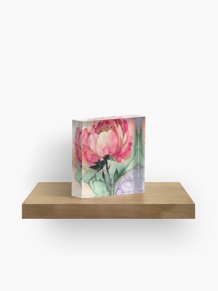 Thumbnail 1 of 5, Acrylic Block, Peony designed and sold by Patricks-Art.