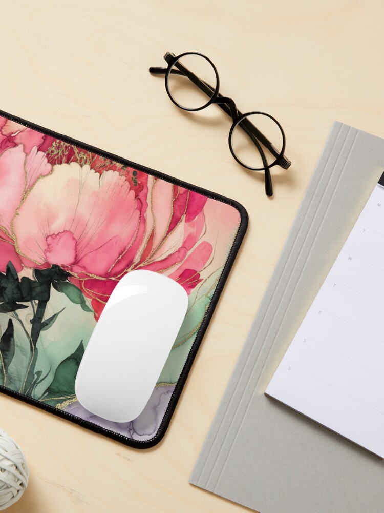 Thumbnail 3 of 5, Mouse Pad, Peony designed and sold by Patricks-Art.