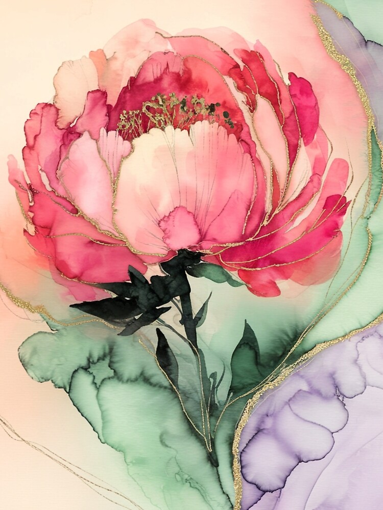 Thumbnail 5 of 5, Graphic T-Shirt, Peony designed and sold by Patricks-Art.