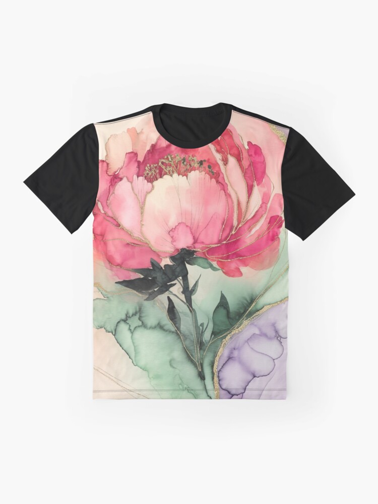 Thumbnail 4 of 5, Graphic T-Shirt, Peony designed and sold by Patricks-Art.