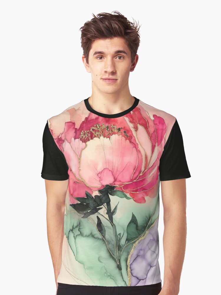 Thumbnail 1 of 5, Graphic T-Shirt, Peony designed and sold by Patricks-Art.