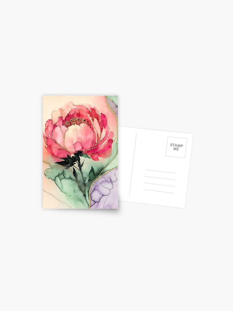 Thumbnail 1 of 2, Postcard, Peony designed and sold by Patricks-Art.