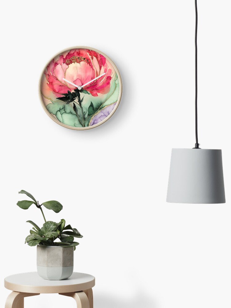 Thumbnail 2 of 4, Clock, Peony designed and sold by Patricks-Art.