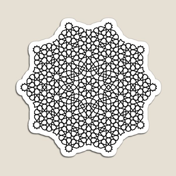 Item preview, Attarine Madrasa black and white geometric pattern designed and sold by mathemartiste.