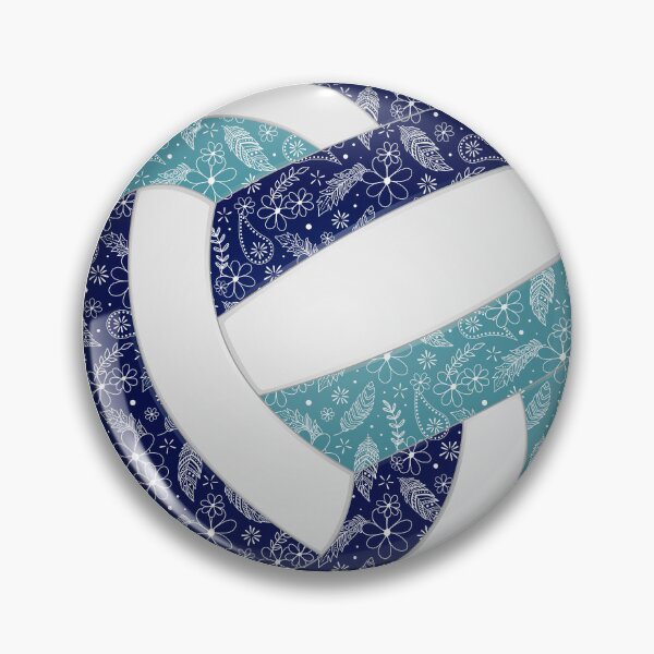 Item preview, Boho feathers paisleys navy blue teal volleyball designed and sold by katzdzynes.