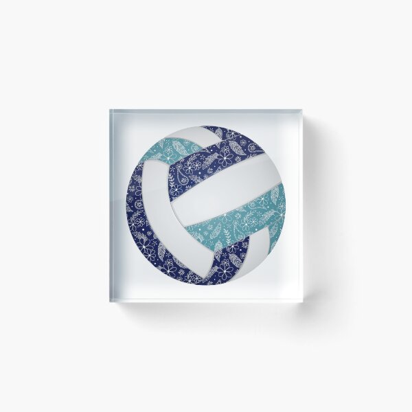 Item preview, Boho feathers paisleys navy blue teal volleyball designed and sold by katzdzynes.