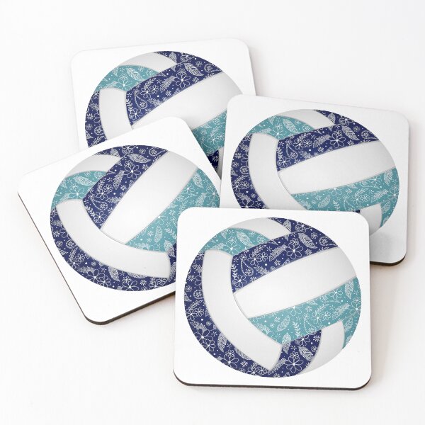 Item preview, Boho feathers paisleys navy blue teal volleyball designed and sold by katzdzynes.
