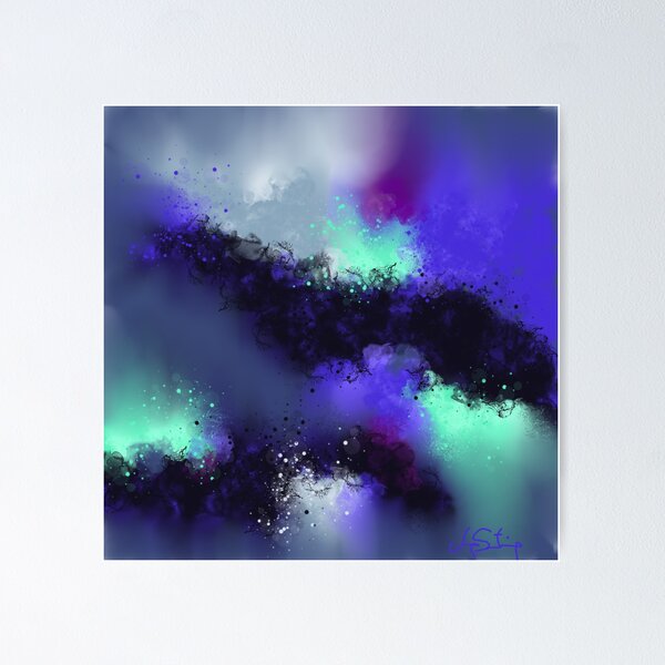 Item preview, Among The Shadows - Blue Purple Green Abstract designed and sold by Joey Santiago.