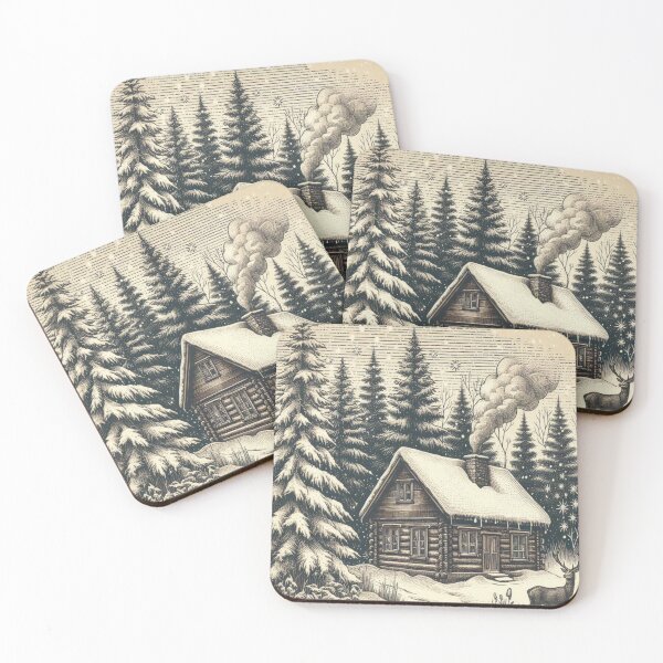 Item preview, Vintage Winter Cabin 4 designed and sold by harwoodkp.
