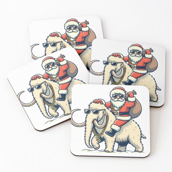 Item preview, Cool Santa Riding a Mammoth with Sunglasses designed and sold by lubushop1.