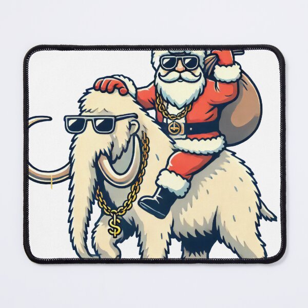 Item preview, Cool Santa Riding a Mammoth with Sunglasses designed and sold by lubushop1.