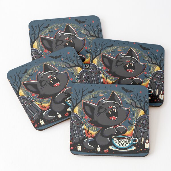 Item preview, Vampire Cat Worship Coffee Design 2 designed and sold by HappyHavenStu.