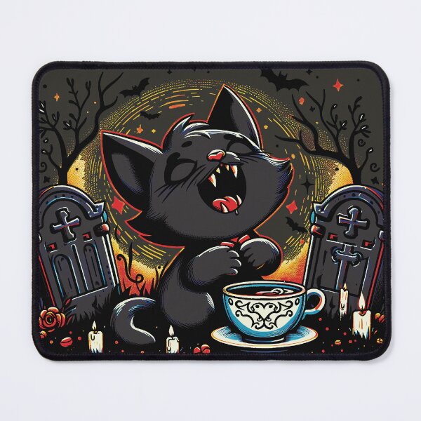 Item preview, Vampire Cat Worship Coffee Design 2 designed and sold by HappyHavenStu.