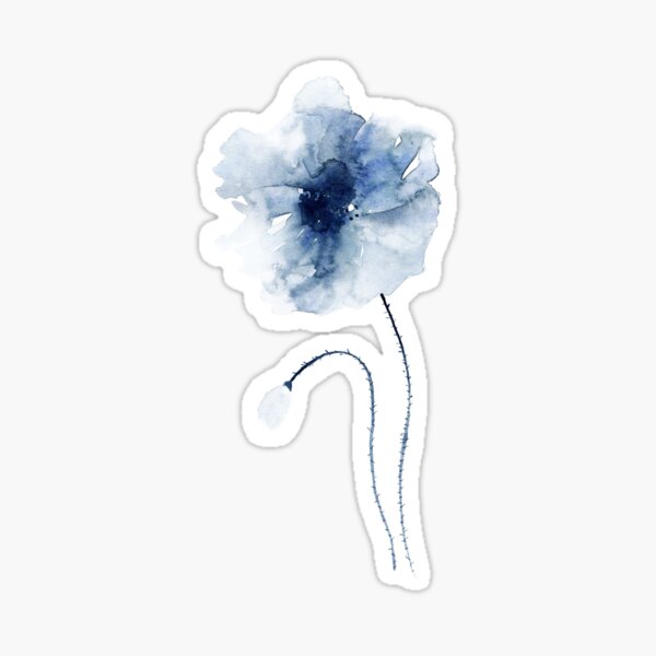 Item preview, Blue Watercolor Poppies #2 designed and sold by Kris  Kivu.