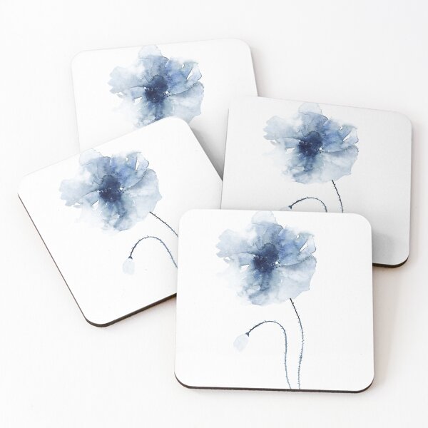 Item preview, Blue Watercolor Poppies #2 designed and sold by Kris  Kivu.