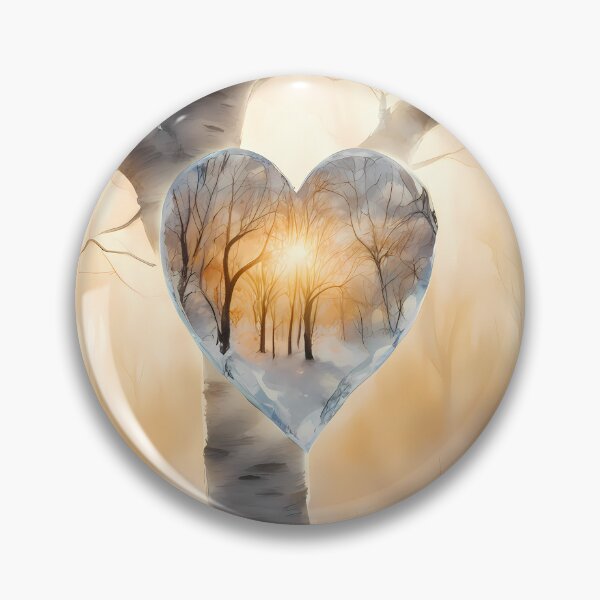 Item preview, Transparent Ice Heart in Winter Nature designed and sold by CalmnessbyChoice.