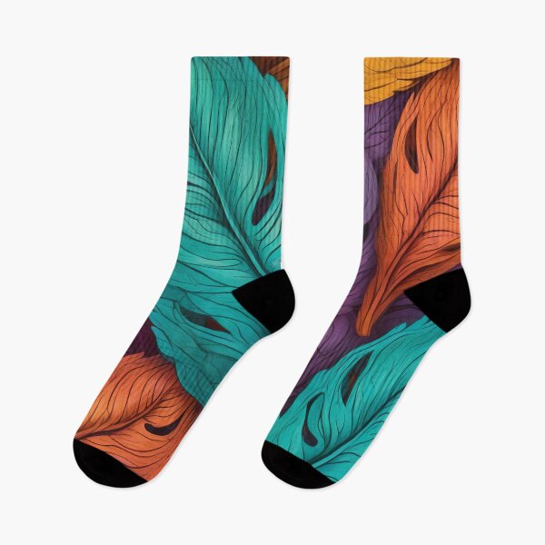 Item preview, Intricately Detailed Feather Leaves in Bold Hues designed and sold by ArtComixHaven.