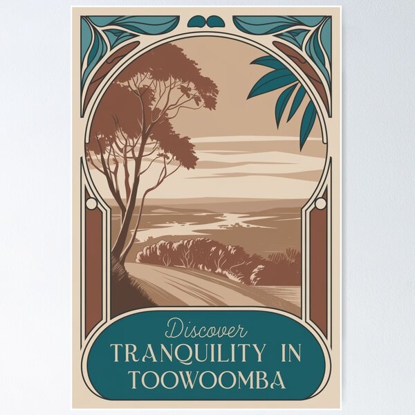 Item preview, Toowoomba Vintage Travel Poster designed and sold by TravelerRat.