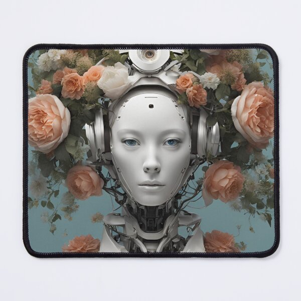 Item preview,  Robot Humanoid  Futuristic Android Peaceful  Beautiful Flowers  designed and sold by KolorellaS.
