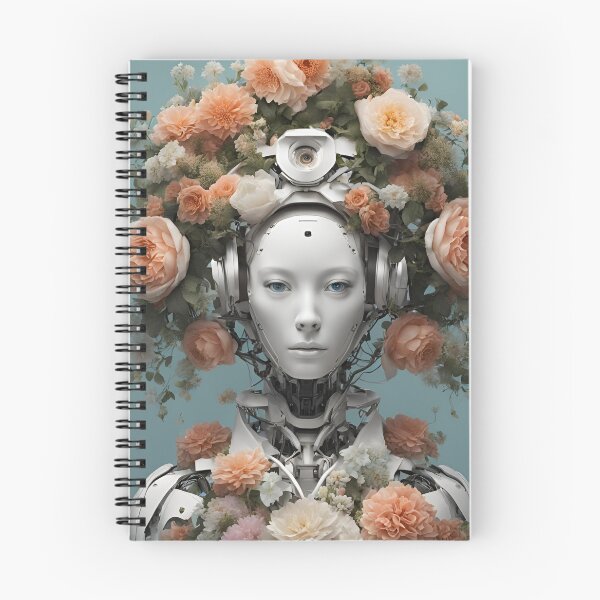 Item preview,  Robot Humanoid  Futuristic Android Peaceful  Beautiful Flowers  designed and sold by KolorellaS.