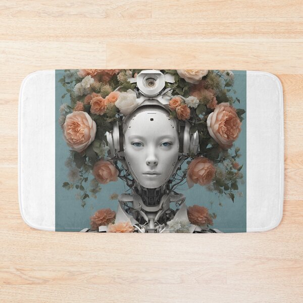 Item preview,  Robot Humanoid  Futuristic Android Peaceful  Beautiful Flowers  designed and sold by KolorellaS.