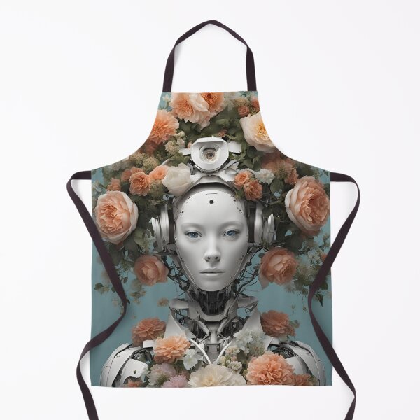 Item preview,  Robot Humanoid  Futuristic Android Peaceful  Beautiful Flowers  designed and sold by KolorellaS.