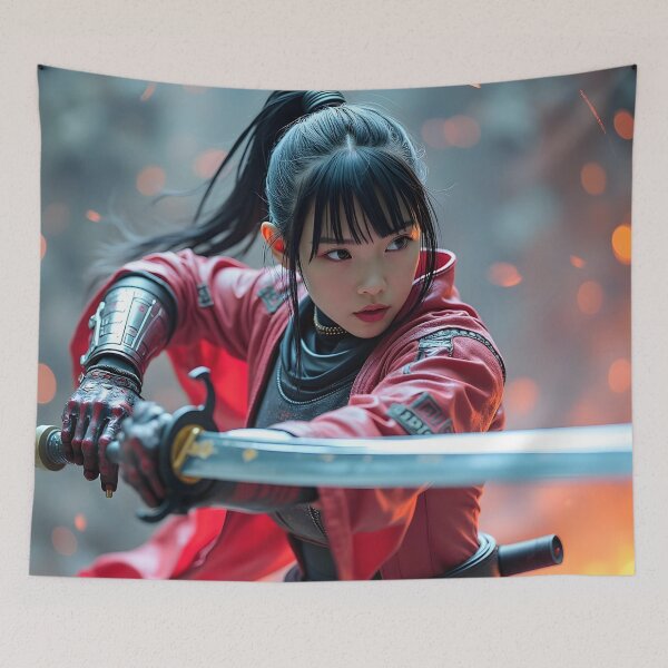 Item preview, samurai girl with sword designed and sold by Planet Utoppia.