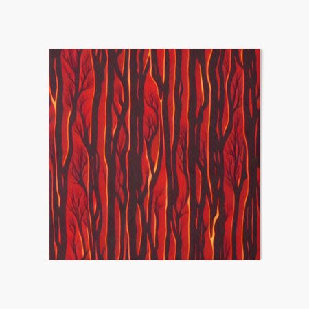 Vista previa del artículo con la obra «Bosque Rojo – Siluetas espeluznantes en el bosque de cuento de hadas», diseñado y vendido por worldofwhisper.
