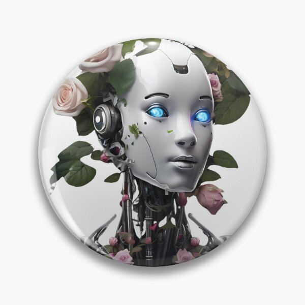 Item preview,   Robot Humanoid  Futuristic Android Peaceful  Beautiful Flowers  designed and sold by KolorellaS.