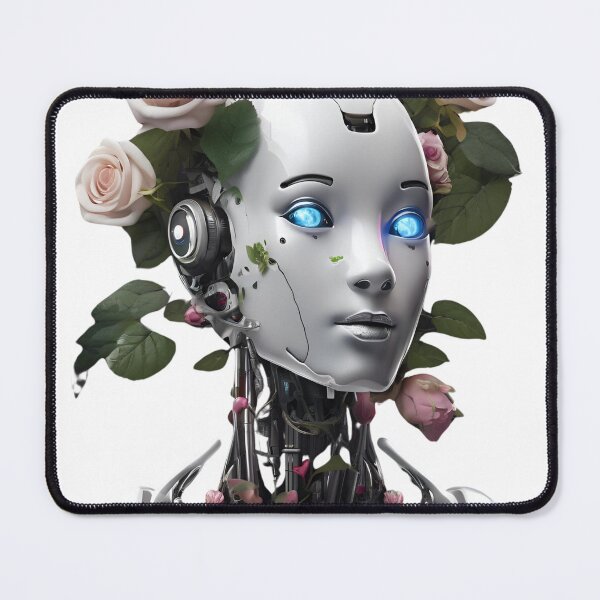 Item preview, Robot Humanoid Futuristic Android Peaceful Beautiful Flowers designed and sold by KolorellaS.