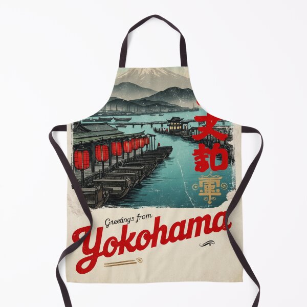 Item preview, Yokohama Japan Vintage Travel Retro Postcard Design designed and sold by TravelPostcardGems.
