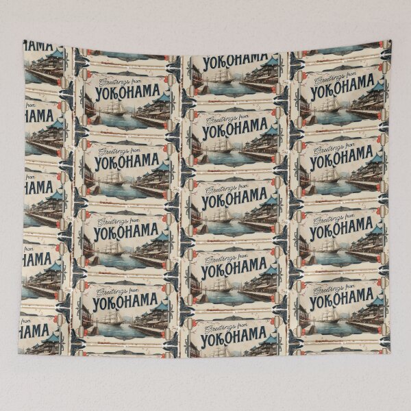 Item preview, Greetings from Yokohama Japan Postcard Vintage Retro Travel Vintage designed and sold by TravelPostcardGems.