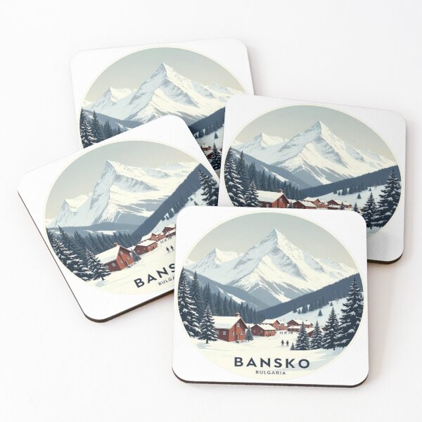 Item preview, Vintage Retro Travel Sticker Bansko - Minimalist Ski Resort in Bulgaria designed and sold by pod24.