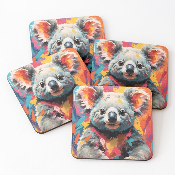 Item preview, Vibrant Koala on Colorful Background designed and sold by faunathreads.