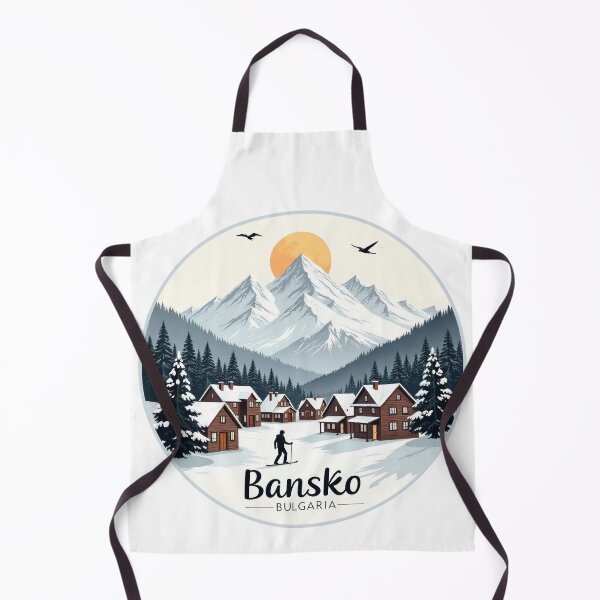 Item preview, Retro Vintage Travel Sticker Bansko - Minimalist Winter Landscape with Sunrise" designed and sold by pod24.