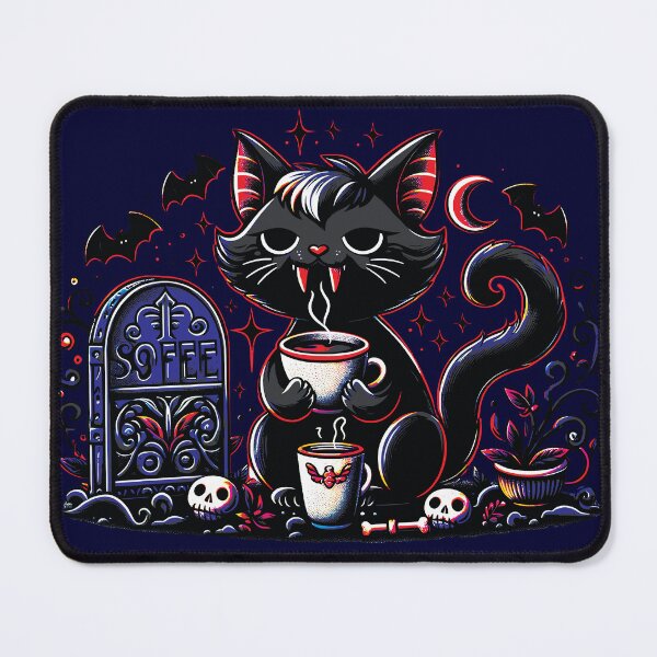 Item preview, Vampire Cat Worship Coffee Design 3 designed and sold by HappyHavenStu.