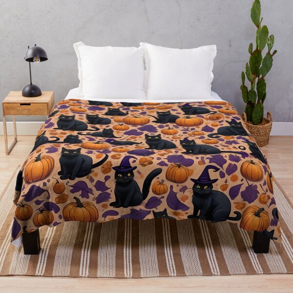 Item preview, Black Cats & Pumpkins Seamless Pattern designed and sold by Rosa-Canina64.