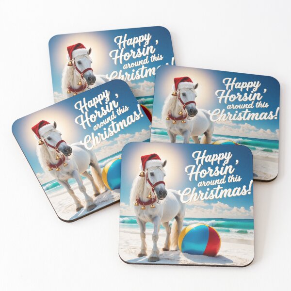Item preview, Little White Pony wishes you a Happy Christmas designed and sold by BrenBub.
