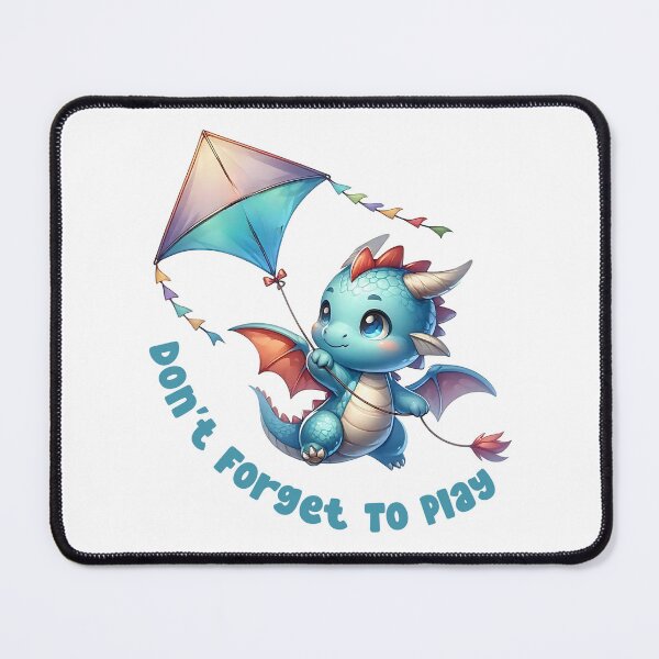 Item preview, Cute Dragon Flying A Kite 'Don't Forget To Play' designed and sold by teesquaredesign.
