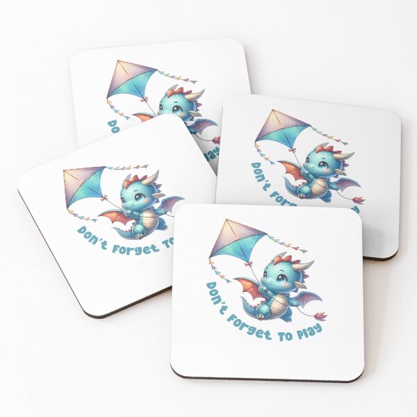 Item preview, Cute Dragon Flying A Kite 'Don't Forget To Play' designed and sold by teesquaredesign.