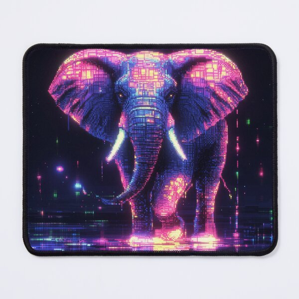 Item preview, Neon Elephant Pixel Art designed and sold by Kaos-Bit.
