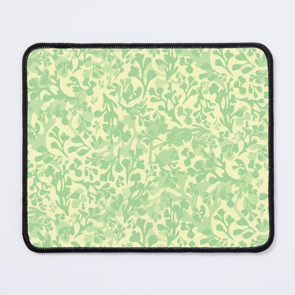 Item preview, Lively Leaves Green a8db9b Tossed on Buttercream fffec6 Half Drop designed and sold by Art in My Loft.
