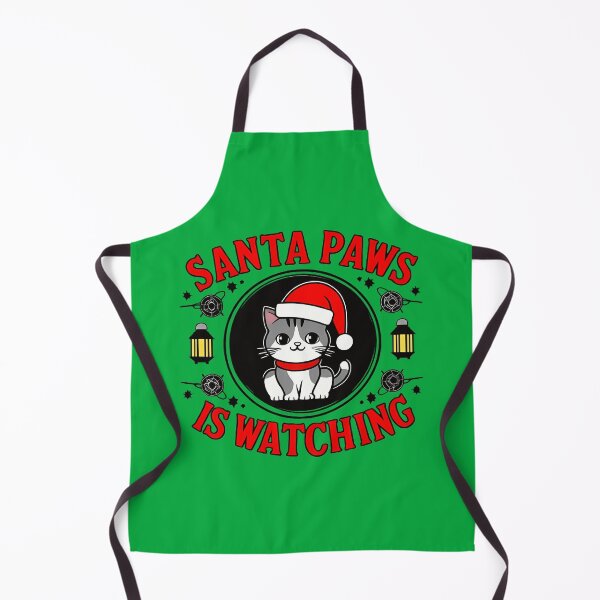 Item preview,  Cute christmas cat says santa paws is watching 2024 designed and sold by Hotshots Design.