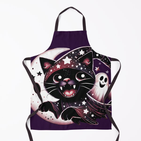 Item preview, Black Cat Halloween With a Witch Hat designed and sold by HappyHavenStu.